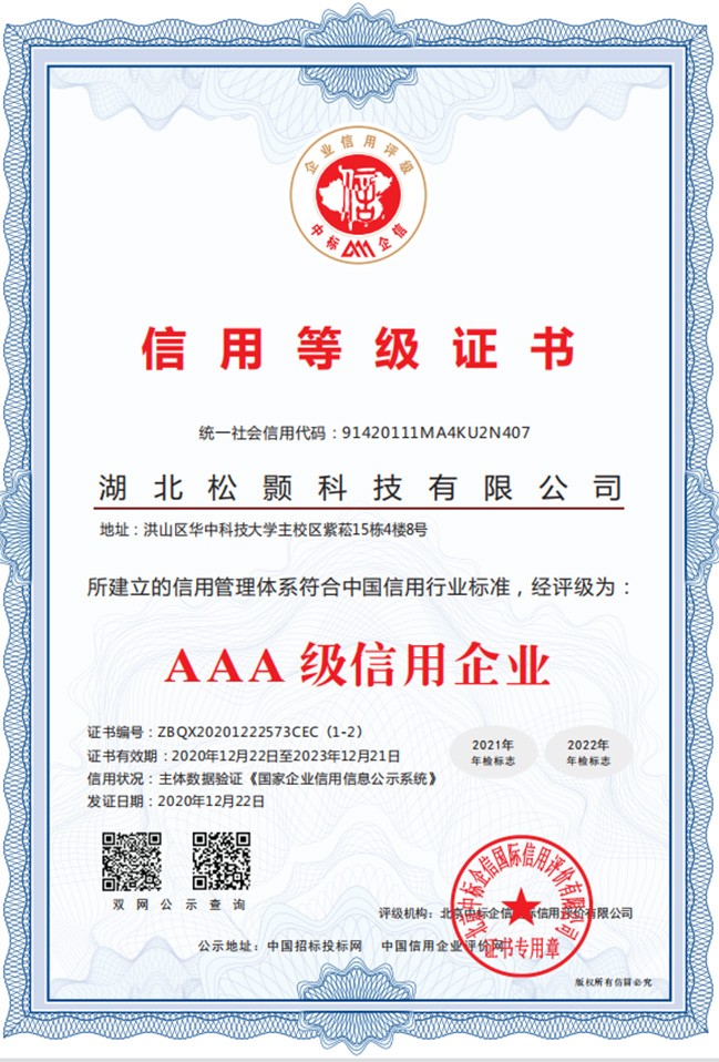 信用等級證書